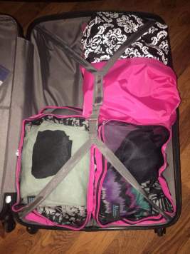 packing cube in suitcase